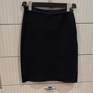 Emporio Armani Black Textured Pencil Skirt